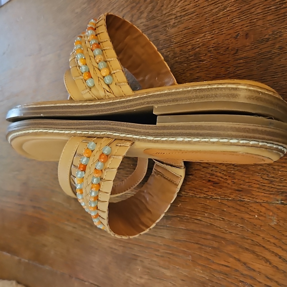 Lucky Brand Tan Beaded Women's Sandals - Picture 5 of 8
